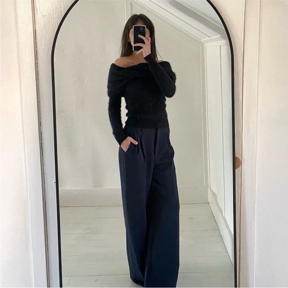 BNWT MASSIMO DUTTI STUDIO BLACK DOUBLE COLLAR DETAIL SWEATER SZ M - Picture 6 of 9